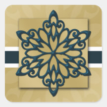 selo azul do floco de neve