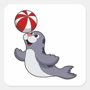 Adesivo Quadrado Selo com polo de água