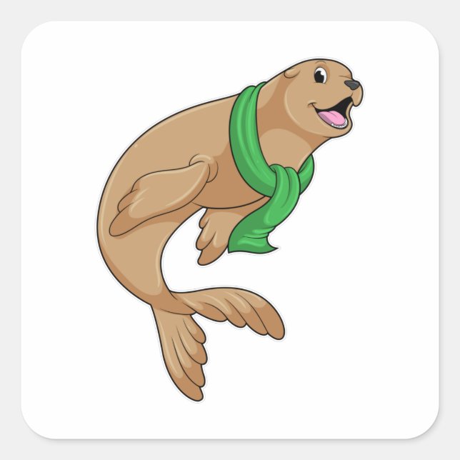 Adesivo Quadrado Selo com Scarf (Frente)