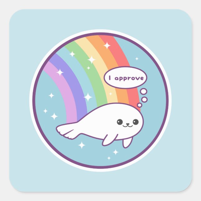 Adesivo Quadrado Selo de aprovação (Frente)