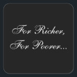 Adesivo Quadrado Selo de Convite Promessa de Casamento<br><div class="desc">Formal Wedding Vows Invitation Seal Stickers © Fotografia e Design por TDSwhite no ArtiticPostage.</div>