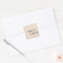 Selo de Envelope de Casamento Pastel Minimalista M