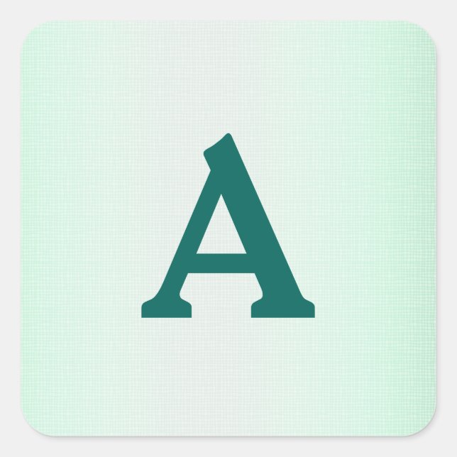 Adesivo Quadrado Selo de Envelope Monograma Personalizado Branco e  (Frente)