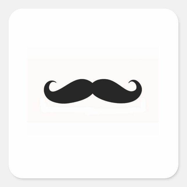 Adesivo Quadrado Selo de Envelope Mustache (Frente)