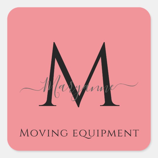 Adesivo Quadrado Selo de Envelope Personalizado Girly Pink (Frente)