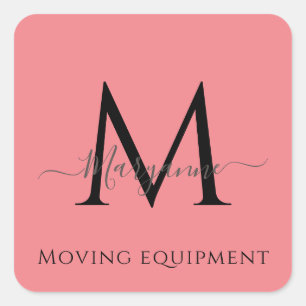 Adesivo Quadrado Selo de Envelope Personalizado Girly Pink