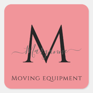 Adesivo Quadrado Selo de Envelope Personalizado Girly Pink