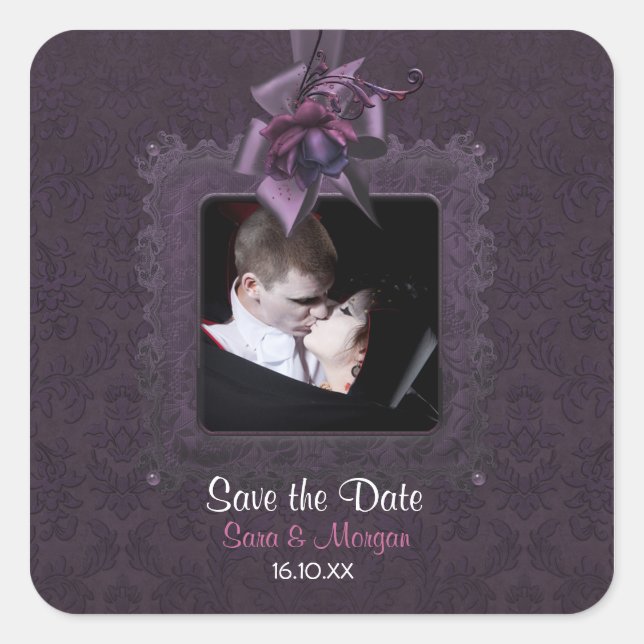 Adesivo Quadrado Selo de Fotos Romance Escuro (Frente)