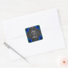 Selo de Noiva de Outono de Quadro de Giz Rosa Azul