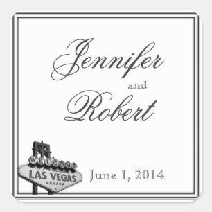 Adesivo Quadrado Selo do envelope do casamento do destino de Las