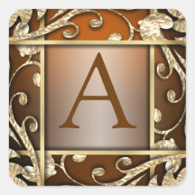 Selo do Envelope Monograma de Lata Dourada de Ferr