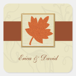 Adesivo Quadrado selo do envelope outono