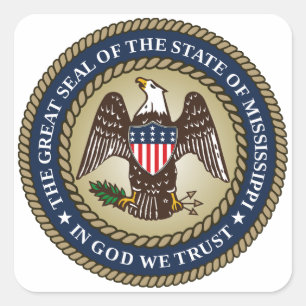 Adesivo Quadrado Selo do Mississippi