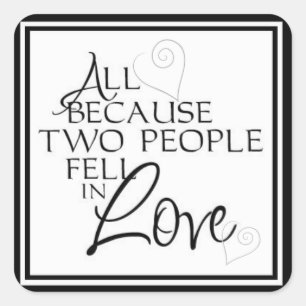 Adesivo Quadrado Selos clássicos do envelope do noivado & do