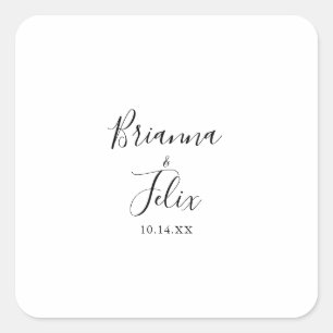 Adesivo Quadrado Selos De Envelope De Casamento Minimalista Simples