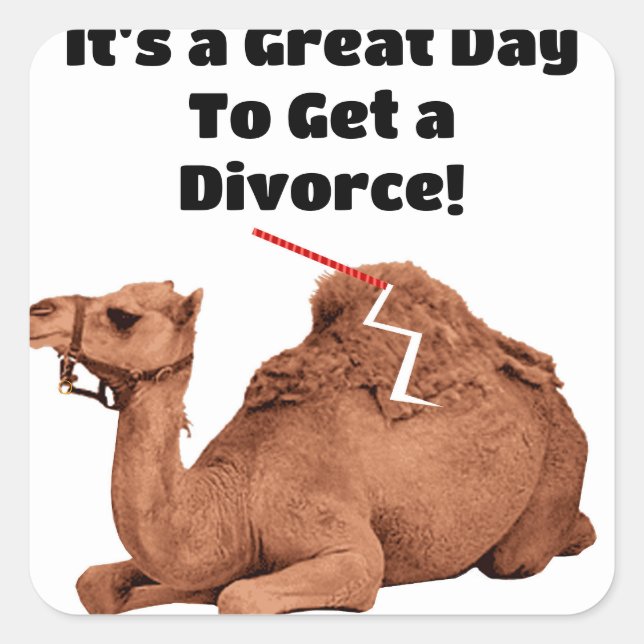 Adesivo Quadrado Selos de Envelope de Divórcio (Frente)