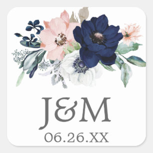 Adesivo Quadrado Selos De Envelope De marinho - Vinhetas Favoráveis