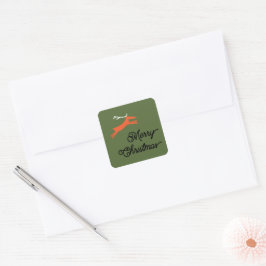 Adesivo Quadrado selos de envelope de NATAL ALEGRE E DE VEADO