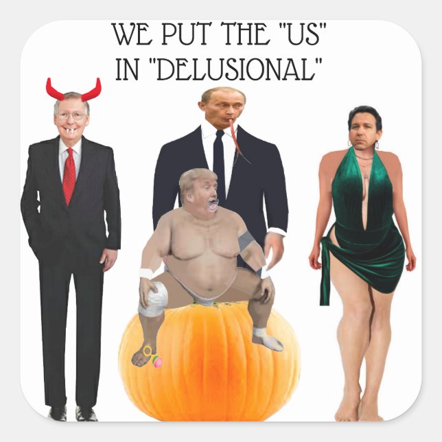 Adesivo Quadrado Selos De Envelope Delusional (Frente)