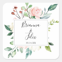 Selos De Envelope Floral De Casamento Elegante