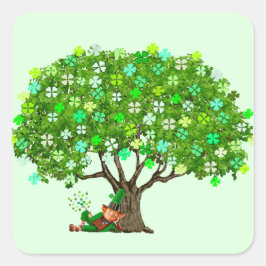 Adesivo Quadrado Selos De Envelope Leprechaun Sortudos