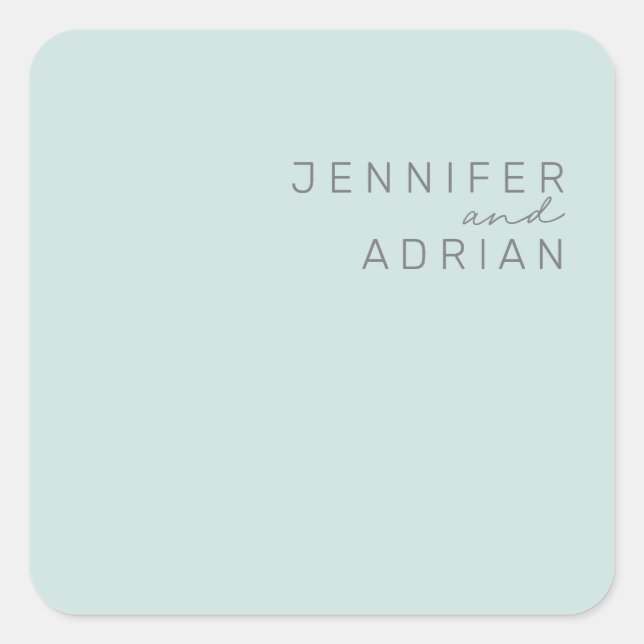 Adesivo Quadrado Selos de Envelope Mínimo Moderno Mint Legal Elegan (Frente)