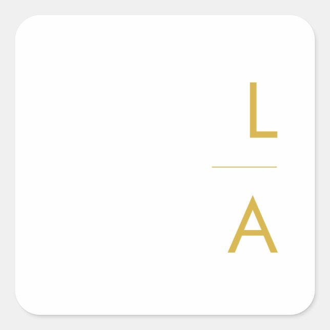 Adesivo Quadrado Selos Dourados Mínimos Modernos de Envelope Monogr (Frente)