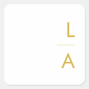 Adesivo Quadrado Selos Dourados Mínimos Modernos de Envelope Monogr