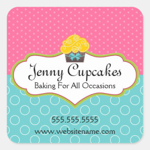 Adesivo Quadrado Selos lunáticos da caixa da padaria do cupcake