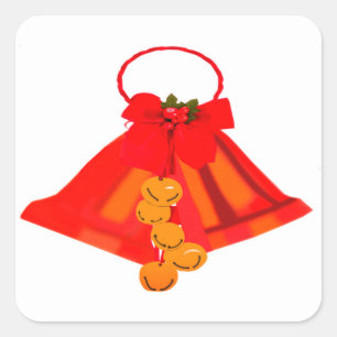 Adesivo Quadrado Selos Vermelhos e Selos de Envelope Holly
