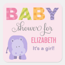 Adesivo Quadrado Selva Colorida para Chá rosa de menina