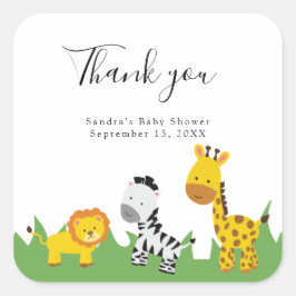 Adesivo Quadrado Selva de Chá de fraldas Safari Cruta Neutral