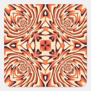 Adesivo Quadrado Sem emenda floral retro colorido