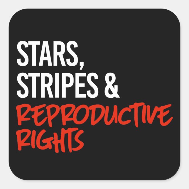 Adesivo Quadrado Sem estrelas e faixas sem direitos reprodutivos (Frente)