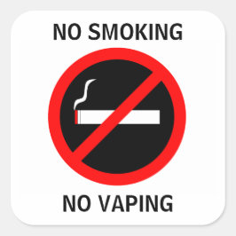 ADESIVO QUADRADO SEM FUMAR SEM SINAL DE VAPOR