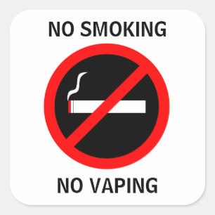 ADESIVO QUADRADO SEM FUMAR SEM SINAL DE VAPOR