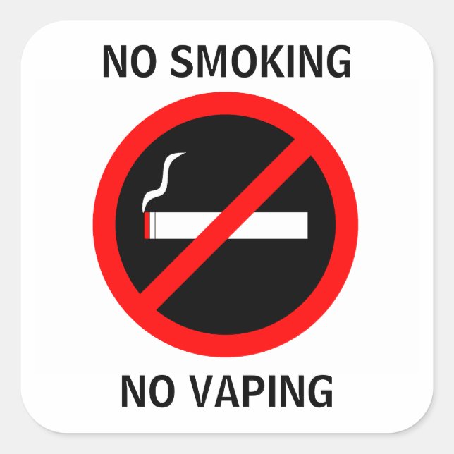 ADESIVO QUADRADO SEM FUMAR SEM SINAL DE VAPOR (Frente)