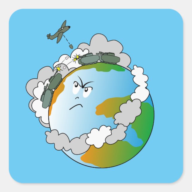 Adesivo Quadrado Sem guerra! (Frente)