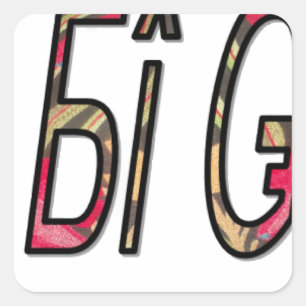 Adesivo Quadrado Sem Impressão de Arte de Texto Bigiji
