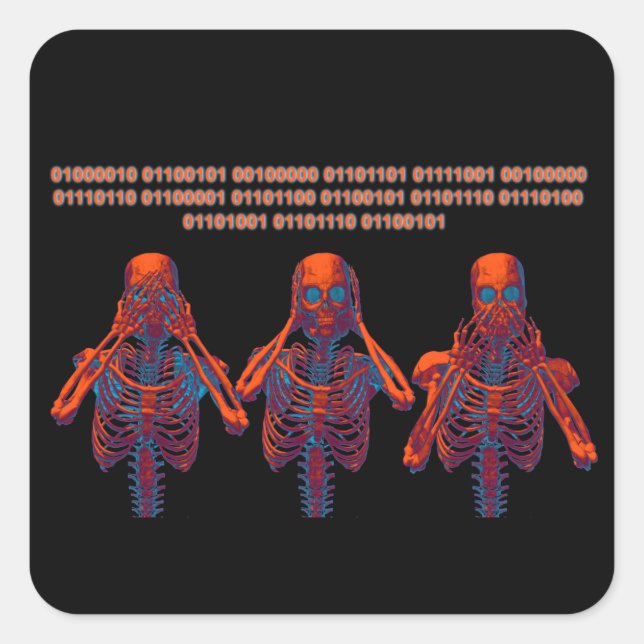 Adesivo Quadrado Sem mau, sem mau, sem mau (Frente)