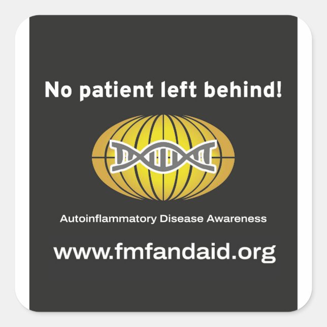 Adesivo Quadrado Sem Paciente Deixado Para Trás (Frente)