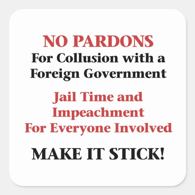 Adesivo Quadrado Sem Pardons para Colusão! (Frente)