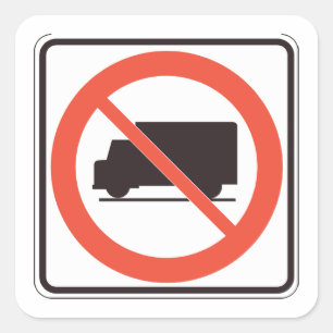 Adesivo Quadrado Sem Sinal de Caminhão