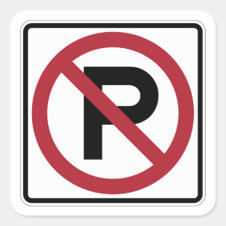 Adesivo Quadrado Sem sinal de símbolo de estacionamento