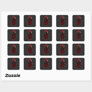 Adesivo Quadrado Sem Sono Apenas Grito de Halloween Design Gótico d