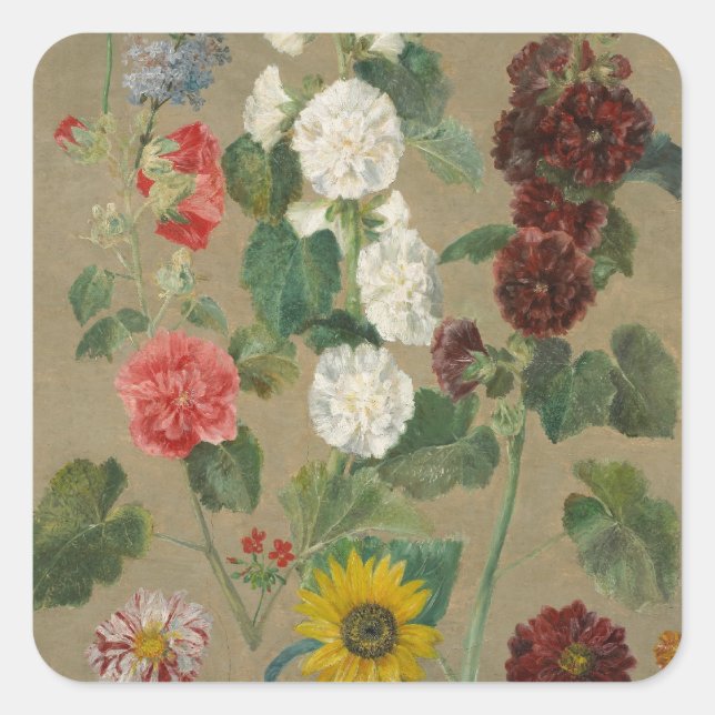 Adesivo Quadrado Sem título (Flores) (óleo no conselho) (Frente)