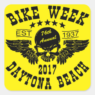 Adesivo Quadrado Semana 2017 da bicicleta de Daytona Beach do