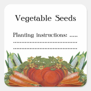 Adesivo Quadrado Semente feita sob encomenda dos vegetais do