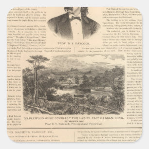 Adesivo Quadrado Seminário da música do Maplewood para senhoras