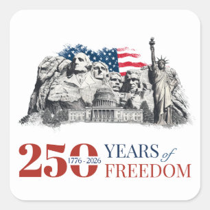 Adesivo Quadrado Semiquincentenário da América 250 Anos de Liberdad